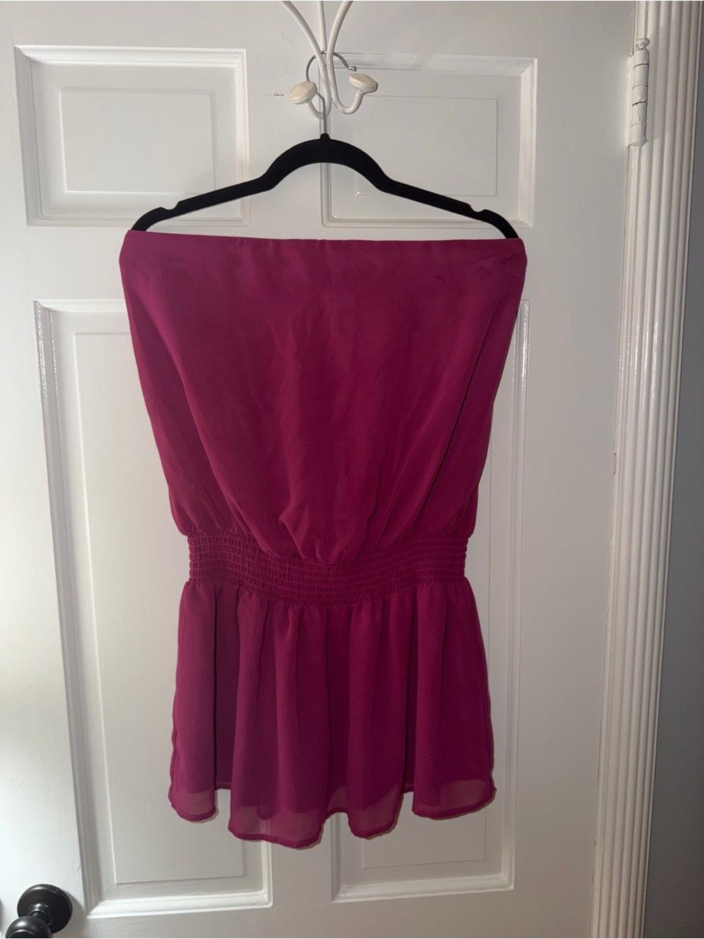 Glasson’s Strapless Fuchsia Women’s Dress - Smocked Waist